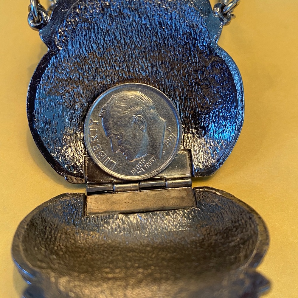 Vintage Silvertone Purse Pocketbook  Pin Opens - Picture 13 of 15